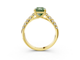 Yellow gold Fancy Green Radiant  Solitaire Chevron Pave Diamond Engagement Ring with Six-Prong Setting_6