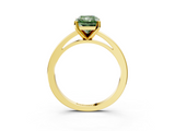 Yellow gold Fancy Green Radiant  Solitaire Diamond Engagement Ring with Four-Prong Setting on a Classic Band_7