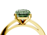Yellow gold Fancy Green Radiant  Solitaire Diamond Engagement Ring with Four-Prong Setting on a Classic Band_8