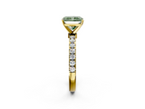 Yellow gold Fancy Green Radiant  Solitaire Diamond Pavé Band with Four-Prong Setting_30