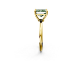 Yellow gold Fancy Green Radiant  Solitaire Diamond Ring with 4-Prong Setting on a Classic Band_5
