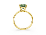 Yellow gold Fancy Green Radiant  Solitaire Diamond Ring with 4-Prong Setting on a Classic Band_6
