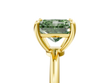 Yellow gold Fancy Green Radiant  Solitaire Diamond Ring with 4-Prong Setting on a Classic Band_8