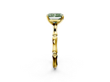 Yellow gold Fancy Green Radiant  Solitaire Diamond Ring with Bamboo Band and Four-Prong Setting_42