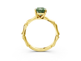 Yellow gold Fancy Green Radiant  Solitaire Diamond Ring with Bamboo Band and Four-Prong Setting_43