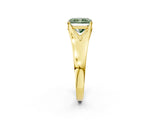 Yellow gold Fancy Green Radiant  Solitaire Diamond Ring with Cathedral Band and Four-Prong Setting_68