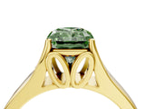 Yellow gold Fancy Green Radiant  Solitaire Diamond Ring with Cathedral Band and Four-Prong Setting_70