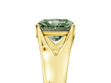 Yellow gold Fancy Green Radiant  Solitaire Diamond Ring with Cathedral Band and Four-Prong Setting_71
