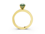 Yellow gold Fancy Green Radiant  Solitaire Diamond Ring with Channel-Set Baguette Band and Four-Prong Setting_118