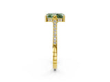 Yellow gold Fancy Green Radiant  Solitaire Diamond Ring with Channel Set Band and Bezel Prong Setting_58
