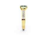 Yellow gold Fancy Green Radiant  Solitaire Diamond Ring with Channel-Set Band and Four-Prong Setting_5