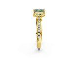 Yellow gold Fancy Green Radiant  Solitaire Diamond Ring with Channel Set Band and Six-Prong Setting_50