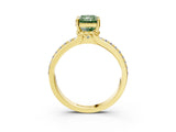 Yellow gold Fancy Green Radiant  Solitaire Diamond Ring with Channel Set Band and Six-Prong Setting_51