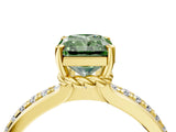 Yellow gold Fancy Green Radiant  Solitaire Diamond Ring with Channel Set Band and Six-Prong Setting_52