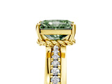 Yellow gold Fancy Green Radiant  Solitaire Diamond Ring with Channel Set Band and Six-Prong Setting_53