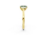 Yellow gold Fancy Green Radiant  Solitaire Diamond Ring with Four-Prong Setting and Classic Band_5