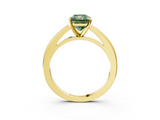 Yellow gold Fancy Green Radiant  Solitaire Diamond Ring with Four-Prong Setting and Classic Band_6