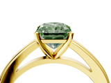 Yellow gold Fancy Green Radiant  Solitaire Diamond Ring with Four-Prong Setting and Classic Band_7