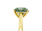 Yellow gold Fancy Green Radiant  Solitaire Diamond Ring with Four-Prong Setting and Classic Band_8