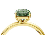 Yellow gold Fancy Green Radiant  Solitaire Diamond Ring with Four-Prong Setting on a Plain Band_24