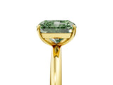 Yellow gold Fancy Green Radiant  Solitaire Diamond Ring with Four-Prong Setting on a Plain Band_25