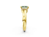 Yellow gold Fancy Green Radiant  Solitaire Diamond Ring with Pave Band and Six-Prong Setting_34