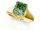 Yellow gold Fancy Green Radiant  Solitaire Diamond Ring with Six-Prong Cathedral Setting_33