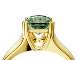 Yellow gold Fancy Green Radiant  Solitaire Diamond Ring with Six-Prong Cathedral Setting_36