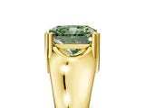 Yellow gold Fancy Green Radiant  Solitaire Diamond Ring with Six-Prong Cathedral Setting_37