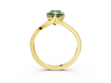 Yellow gold Fancy Green Radiant  Solitaire Diamond Ring with Six-Prong Setting and Tapered Band_21