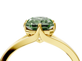 Yellow gold Fancy Green Radiant  Solitaire Diamond Ring with Six-Prong Setting and Tapered Band_22