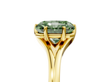 Yellow gold Fancy Green Radiant  Solitaire Diamond Ring with Six-Prong Setting and Tapered Band_23