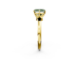 Yellow gold Fancy Green Radiant  Solitaire Diamond Ring with Six-Prong Setting on a Classic Band_5