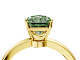 Yellow gold Fancy Green Radiant  Solitaire Diamond Ring with Six-Prong Setting on a Classic Band_7