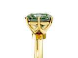 Yellow gold Fancy Green Radiant  Solitaire Diamond Ring with Six-Prong Setting on a Classic Band_8