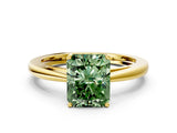 Yellow gold Fancy Green Radiant  Solitaire Diamond Ring with Split Shank and Four-Prong Setting_12