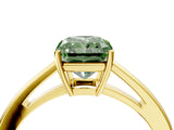Yellow gold Fancy Green Radiant  Solitaire Diamond Ring with Split Shank and Four-Prong Setting_16