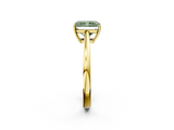 Yellow gold Fancy Green Radiant  Solitaire Diamond Ring with Split Shank and Four-Prong Setting_22