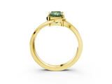 Yellow gold Fancy Green Radiant  Solitaire Diamond Ring with Split Shank and Prong Setting_44