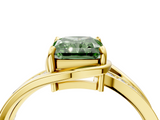 Yellow gold Fancy Green Radiant  Solitaire Diamond Ring with Split Shank and Prong Setting_45