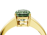 Yellow gold Fancy Green Radiant  Solitaire Diamond Ring with Tapered Band and Four-Prong Setting_53