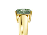 Yellow gold Fancy Green Radiant  Solitaire Diamond Ring with Tapered Band and Four-Prong Setting_54