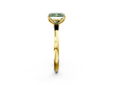 Yellow gold Fancy Green Radiant  Solitaire Diamond Ring with Thin Band and Four-Prong Setting_5