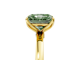 Yellow gold Fancy Green Radiant  Solitaire Diamond Ring with Thin Band and Four-Prong Setting_8