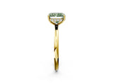 Yellow gold Fancy Green Radiant  Solitaire Diamond Ring with a Classic Band and Four-Prong Setting 2
