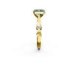 Yellow gold Fancy Green Radiant  Solitaire Diamond Twisted Band with Four-Prong Setting_66