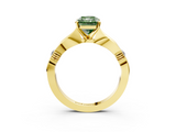 Yellow gold Fancy Green Radiant  Solitaire Diamond Twisted Band with Four-Prong Setting_67