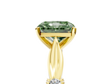 Yellow gold Fancy Green Radiant  Solitaire Diamond Twisted Band with Four-Prong Setting_69