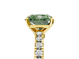 Yellow gold Fancy Green Radiant  Solitaire Diamond with Pavé Band and Four-Prong Setting_68