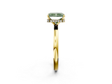 Yellow gold Fancy Green Radiant  Solitaire Engagement Ring with Cathedral Band and Four-Prong Setting_22